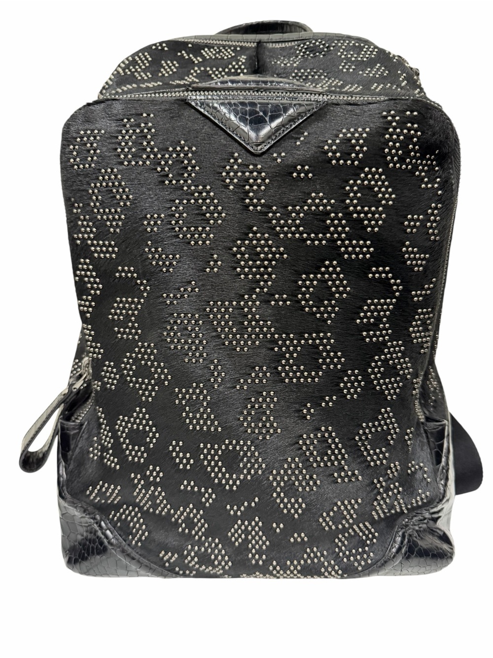 Rare MCM Black Duke Odeon Large Backpack with Gunmetal Hardware